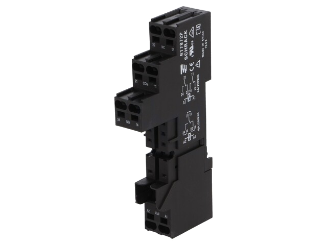 Socket; PIN: 8; 16A; 240VAC; H: 48,3mm; W: 15,8mm; op DIN-rail Socket; PIN: 8; 16A; 240VAC; H: 48,3mm; W: 15,8mm; op DIN-rail